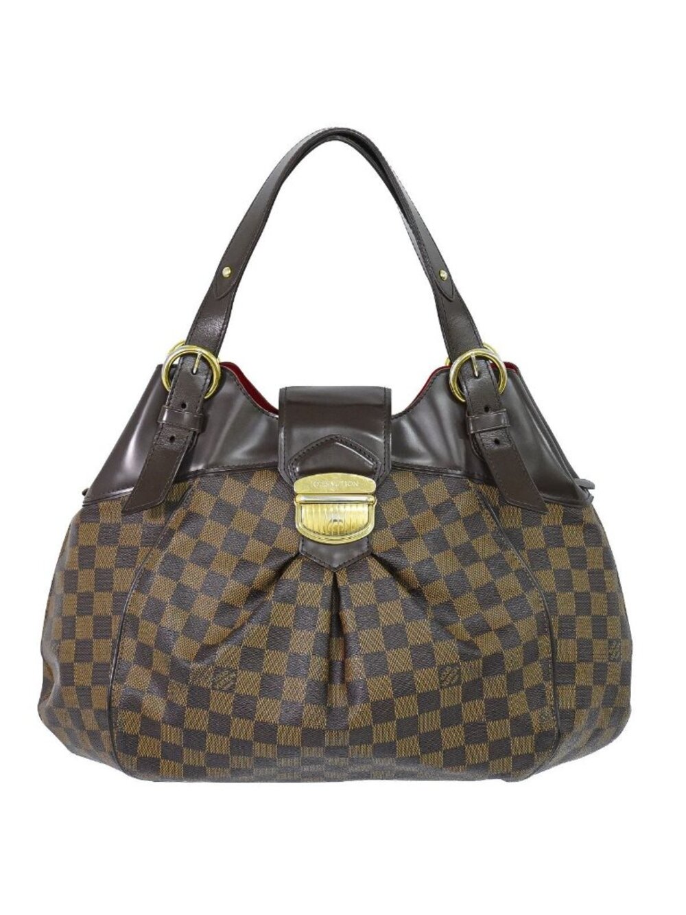 Louis Vuitton LV Sistina GM Damier Ebene Shoulder Bag Tote Brown